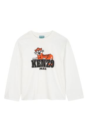 tshirt in cotone bianco KENZO KIDS | K61448117